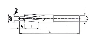 Záhlubník s válcovou stopkou a vodícím čepem HSS 221610  5,8x3,2 mm  