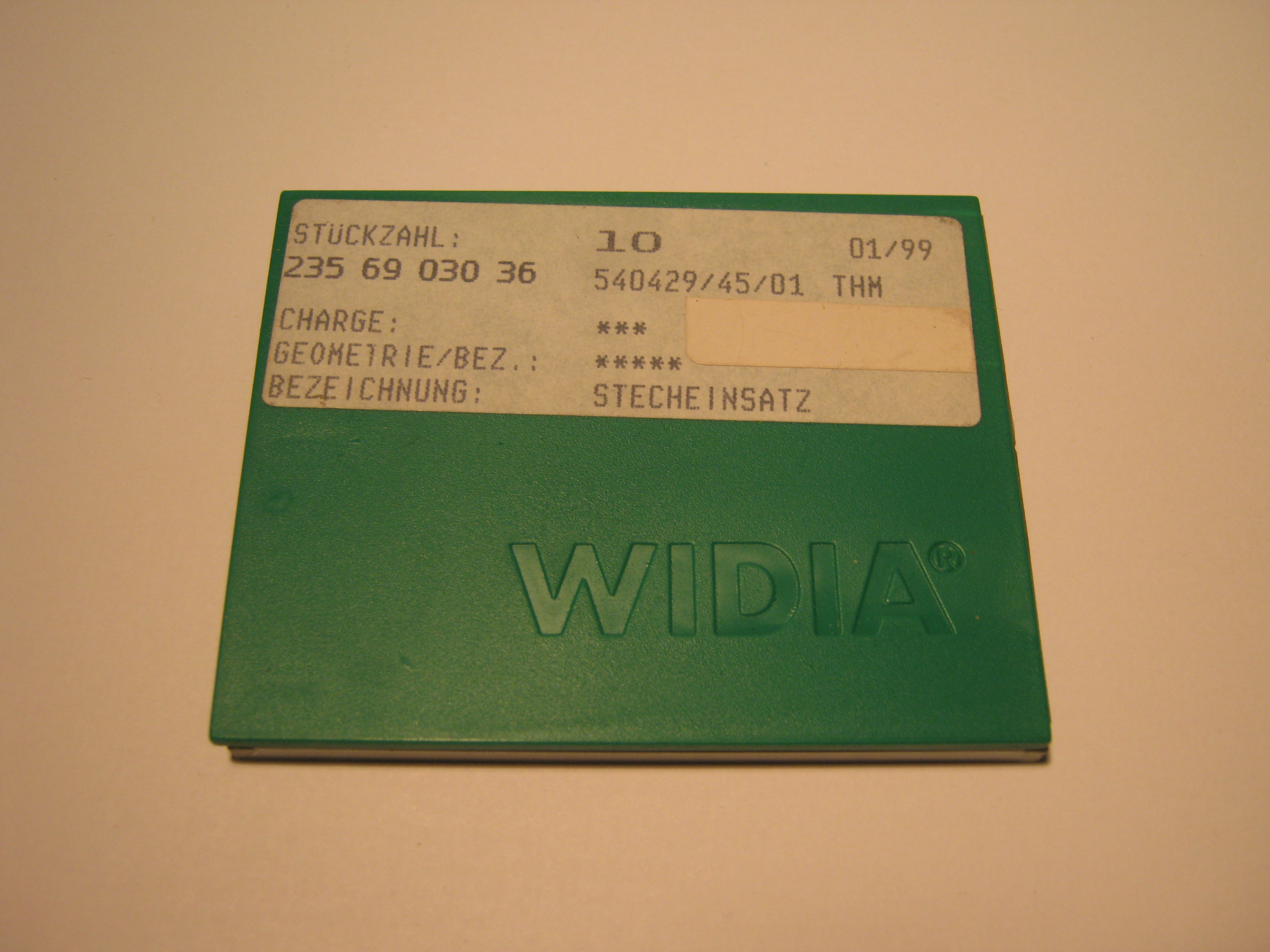 VBD WIDIA zapichovací a upichovací 3 mm, R 0,0 mm