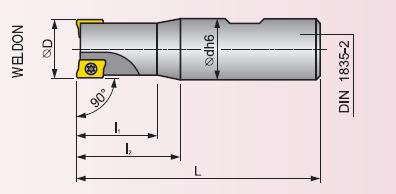 Stopková fréza s VBD - D 22 mm + 20 ks VBD