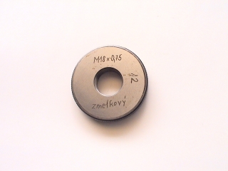 Závitový kalibr - kroužek M18x0,75 -zmetkový