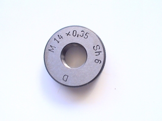 Závitový kalibr - kroužek M14x0,35 Sh6 -dobrý